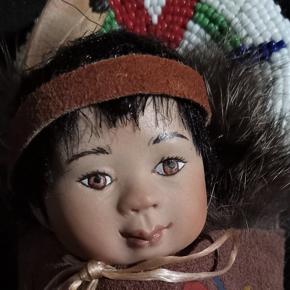 Bisque Native American Baby Doll 2010 Artist's Proof" by Sandra Wright Justiss - Picture 2 of 9
